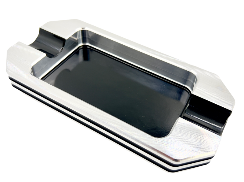 Double finger Rectangular Chamfered Double Grooved cigar ashtray
