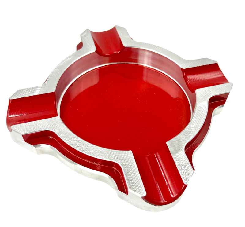 cigar ashtray four-finger step down notched round