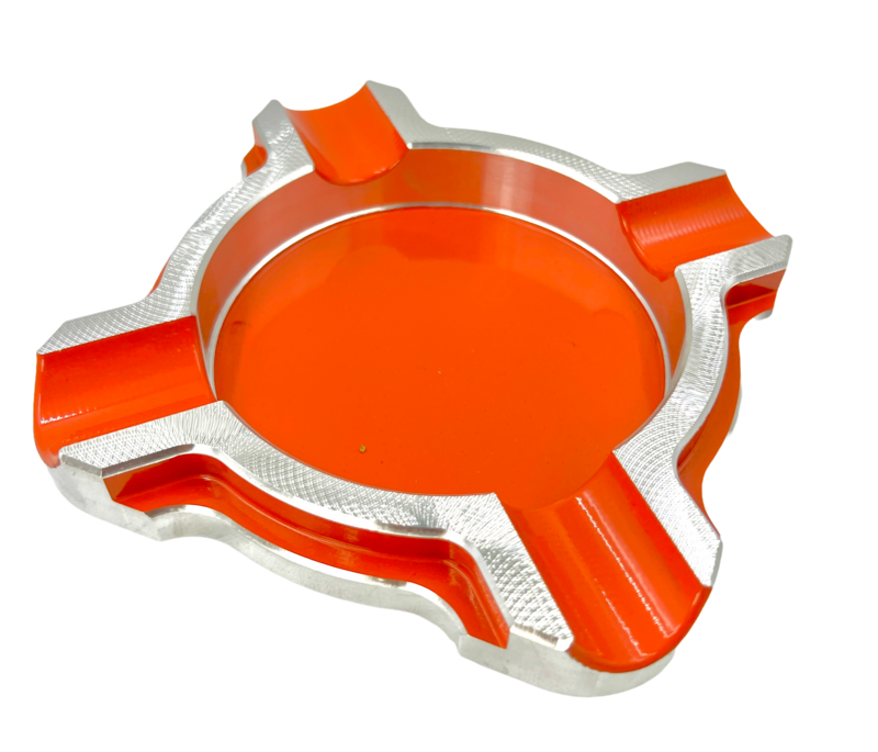 cigar ashtray four-finger step down notched round