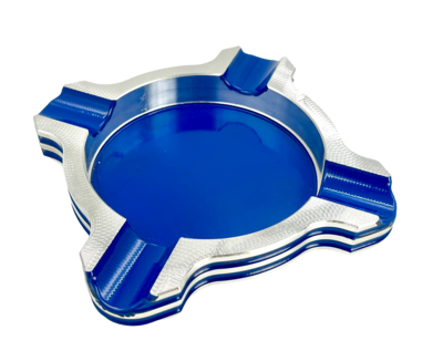 cigar ashtray double grooved round notch four-finger