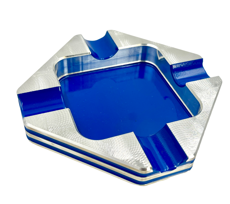 cigar ashtray double grooved square 45 chamfer four-finger