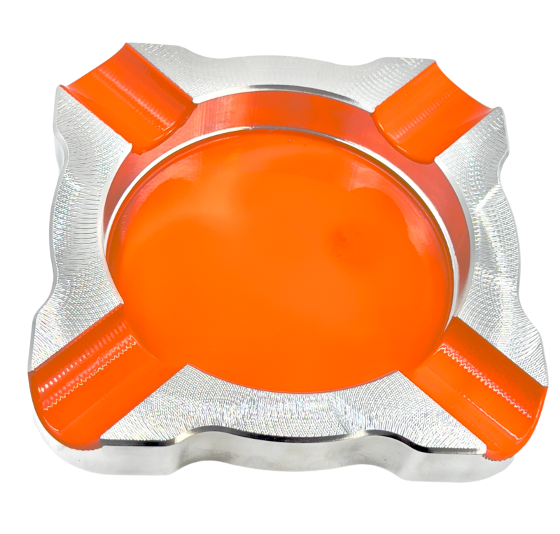 cigar ashtray notched polished side four-finger