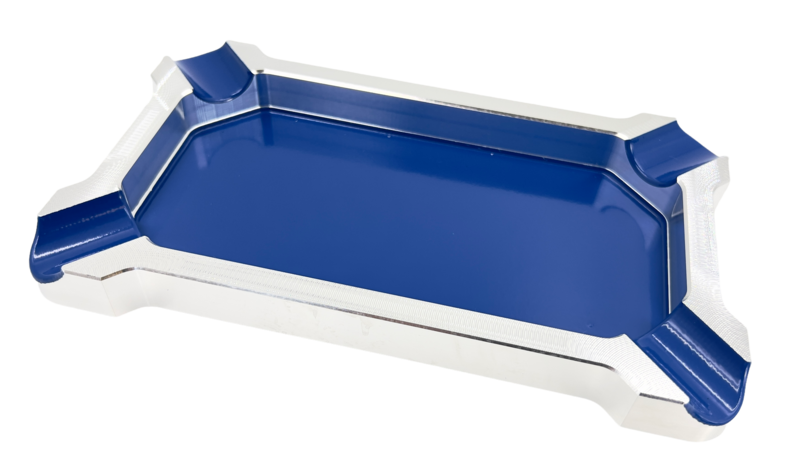 cigar ashtray rectangular notched polished side four finger