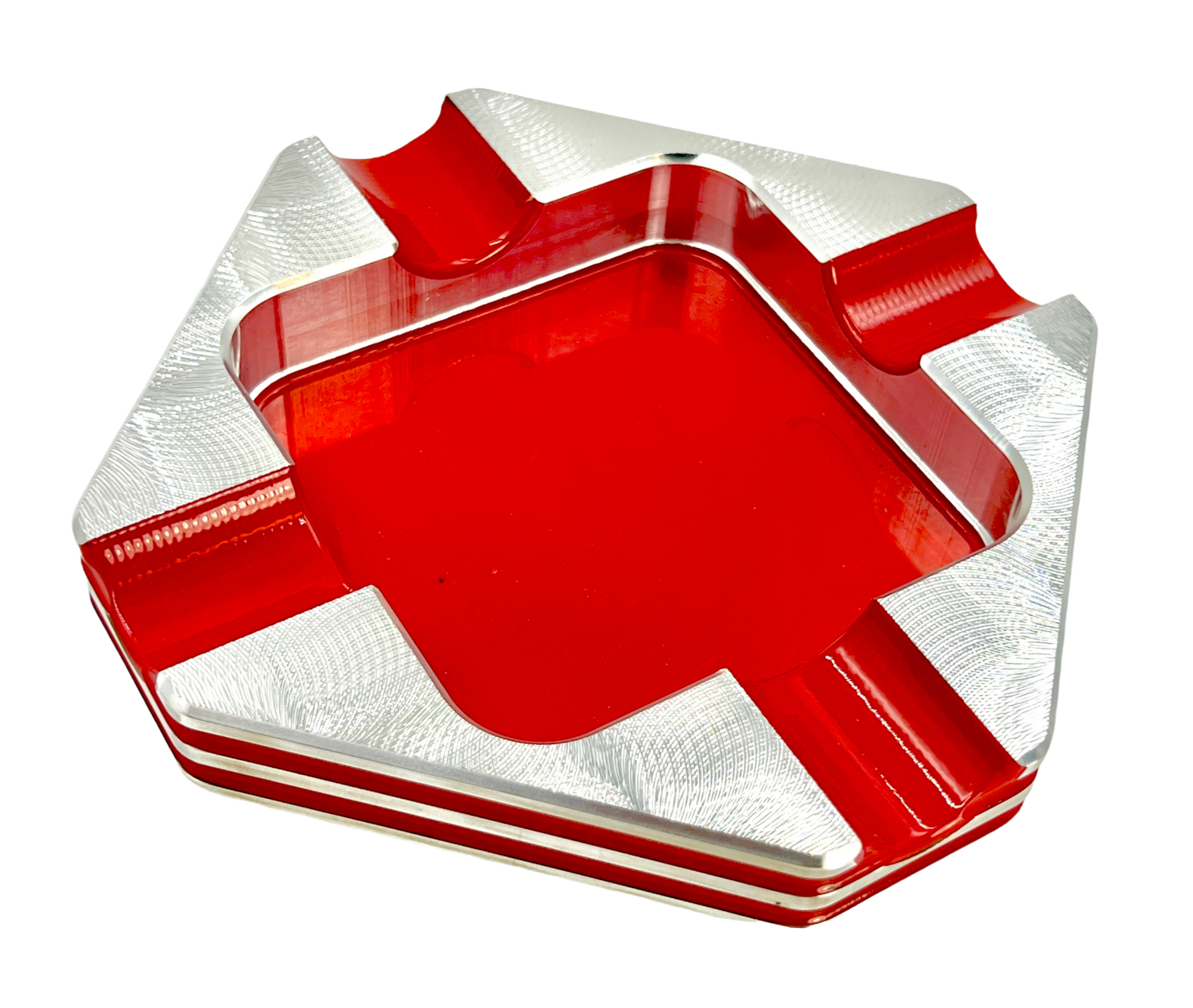 cigar ashtray double grooved square 45 chamfer four-finger