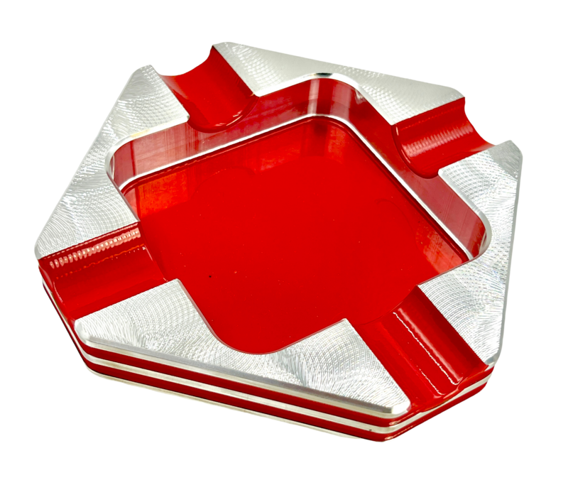 cigar ashtray double grooved square 45 chamfer four-finger