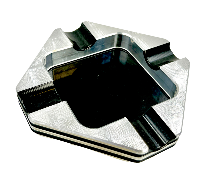 cigar ashtray double grooved square 45 chamfer four-finger