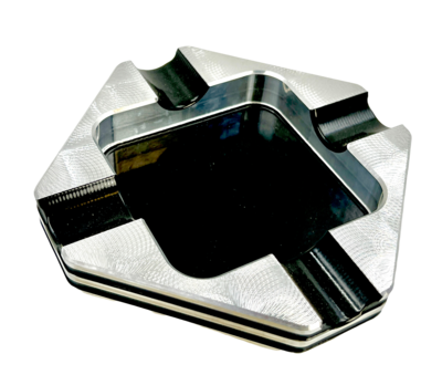 cigar ashtray double grooved square 45 chamfer four-finger