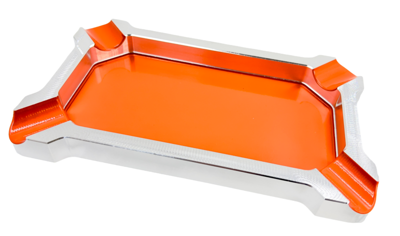 cigar ashtray rectangular notched polished side four finger