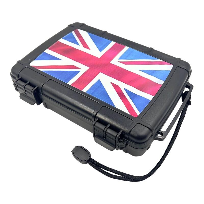 StikBox Travel Cigar  Humidor Cedar Bottom British Flag