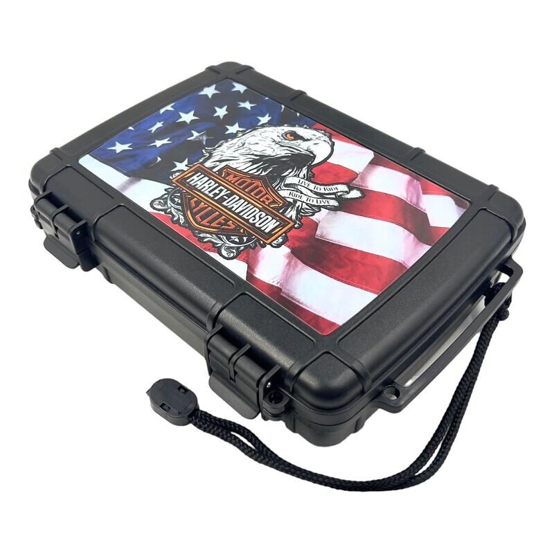 StikBox Travel Cigar  Humidor Cedar Bottom American Flalg