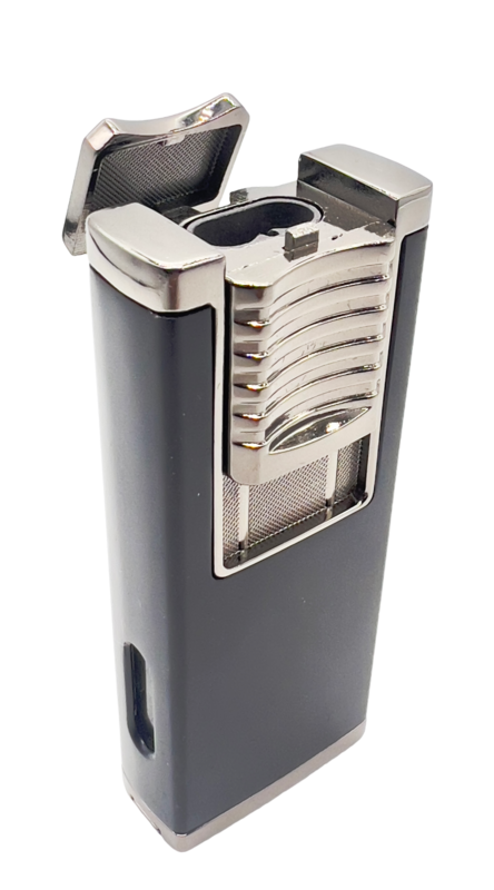 Double Jet Flame Cigar Torch Lighter with Punch Cutter