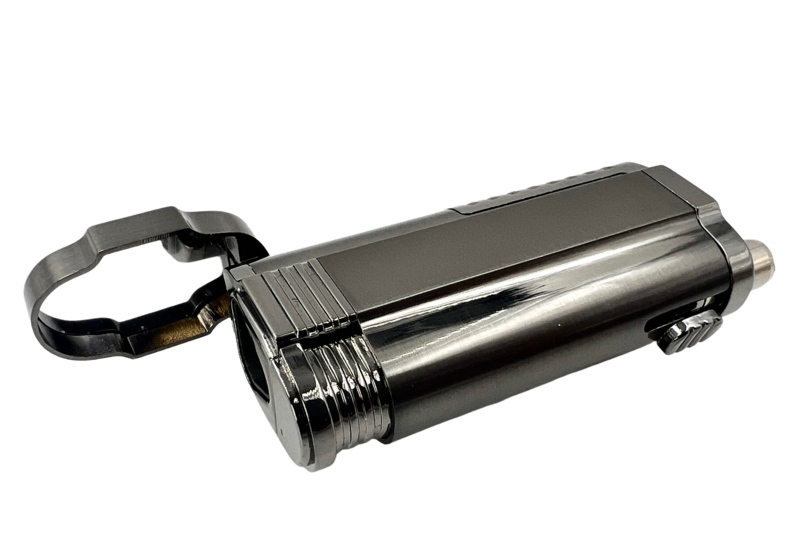 Triple Jet Flame Cigar Torch Lighter with Retractable Punch Cutter