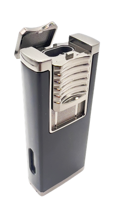 Double Jet Flame Cigar Torch Lighter with Punch Cutter