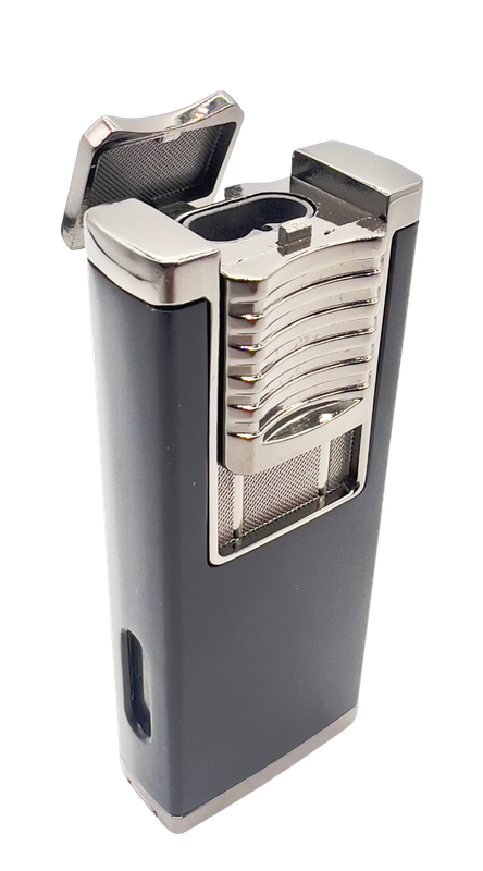 Double Jet Flame Cigar Torch Lighter with Punch Cutter