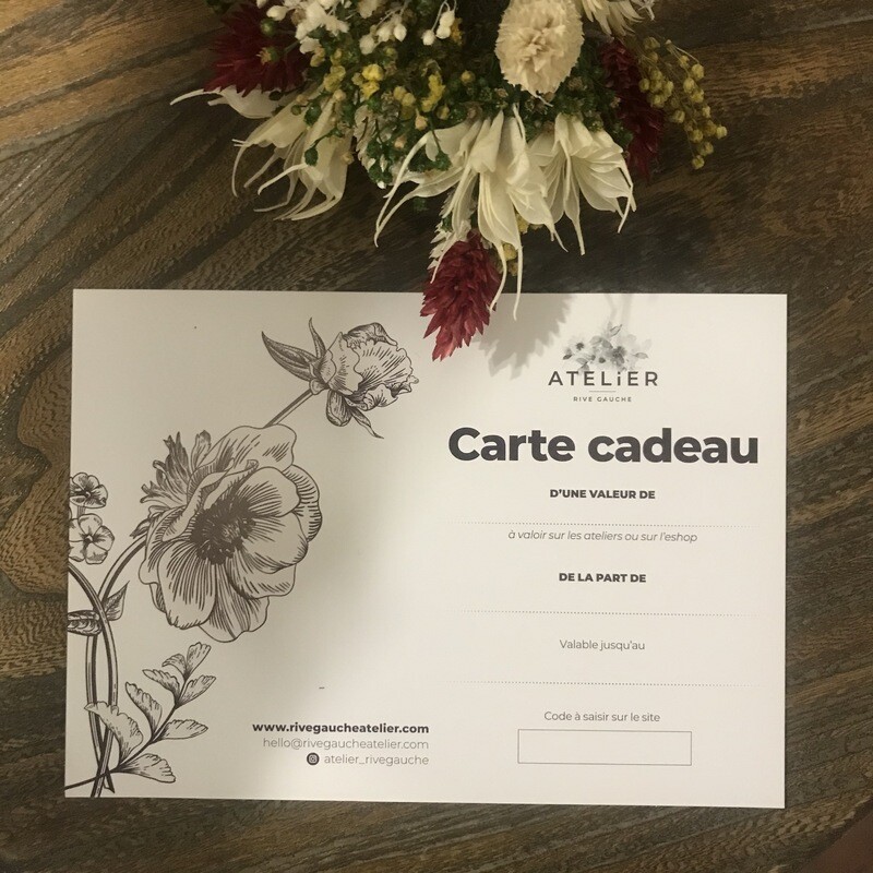 Carte cadeau (montant à sélectionner)