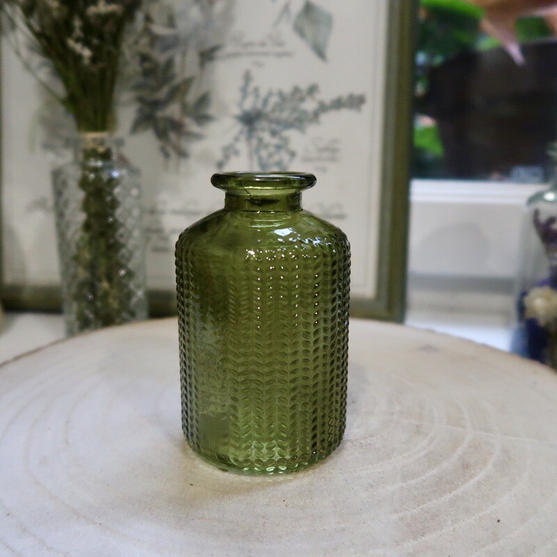 Vase vert foncé chevrons