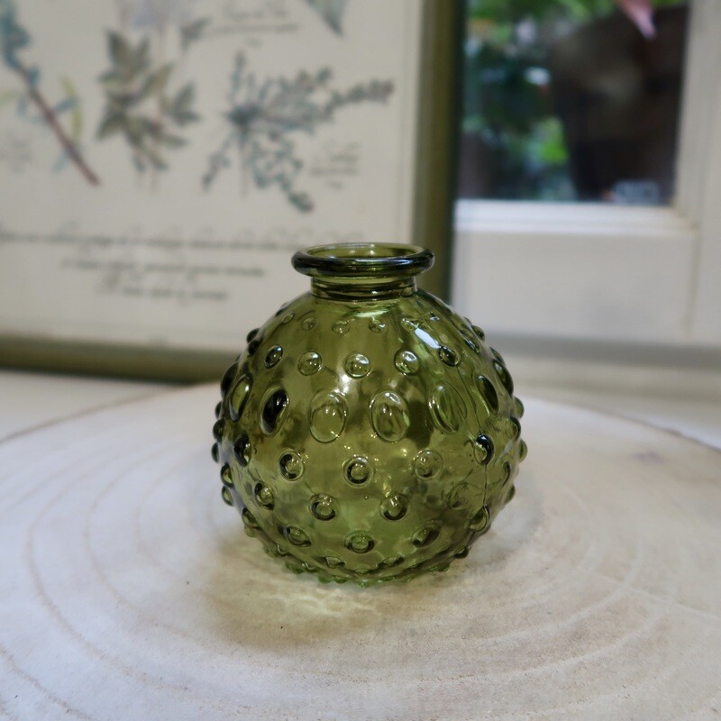 Vase boule vert foncé boules