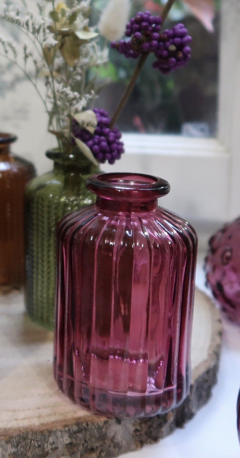 Vase bordeaux stries