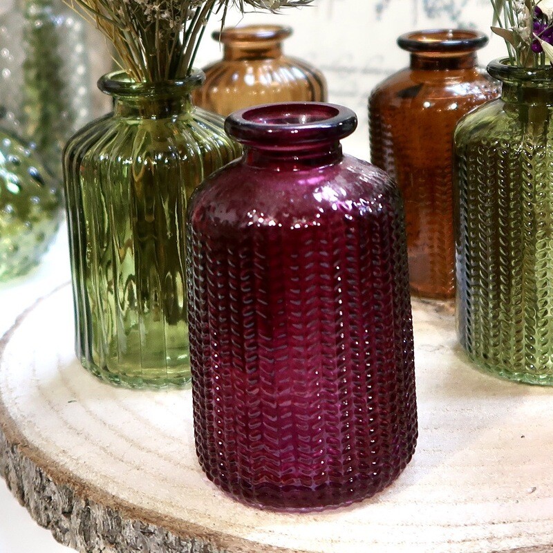 Vase bordeaux chevrons