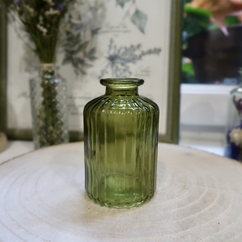 Vase vert foncé stries