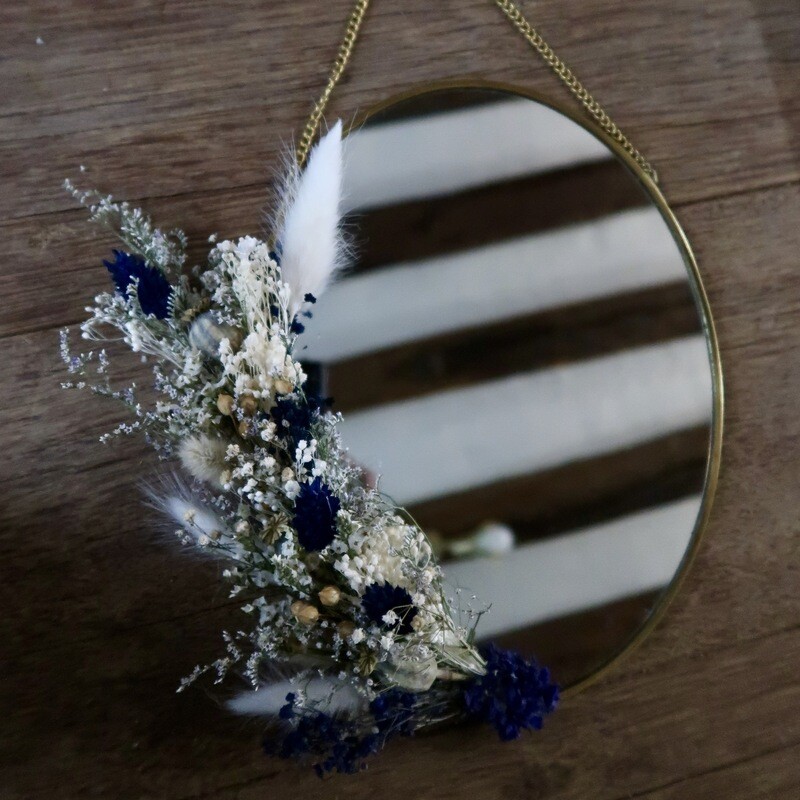 Miroir ovale fleuri en laiton PERSONNALISÉ