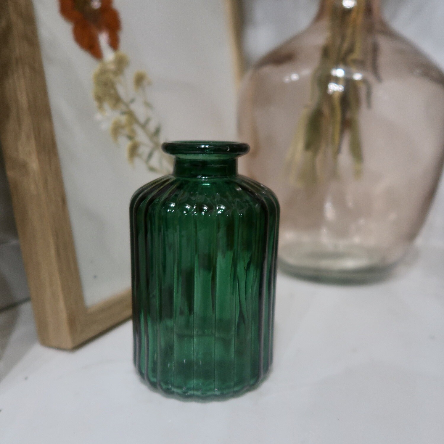 Vase vert émeraude stries