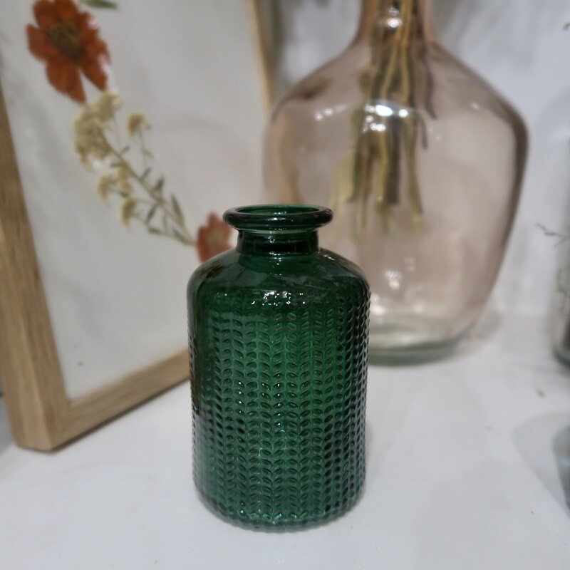 Vase vert émeraude chevrons