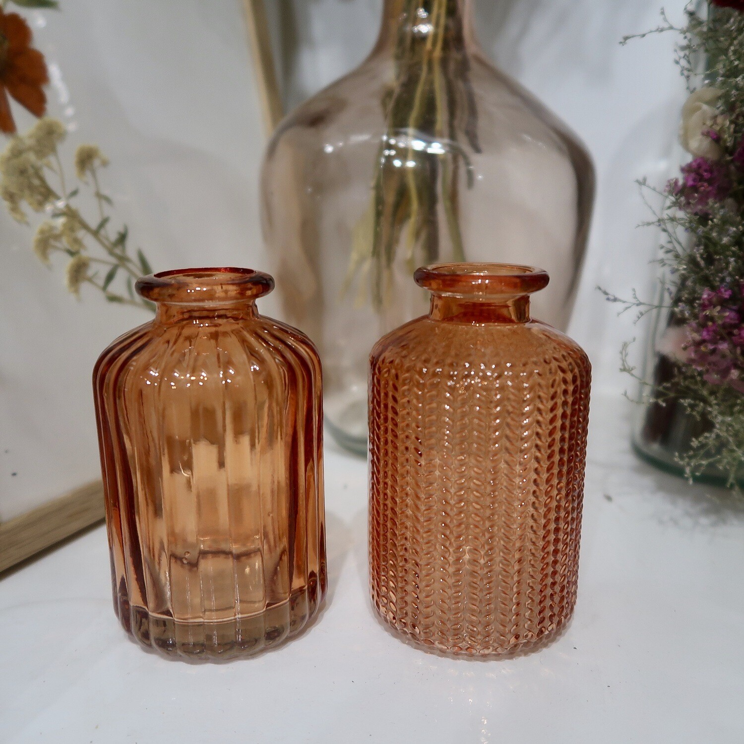 Duo de vases orange clair