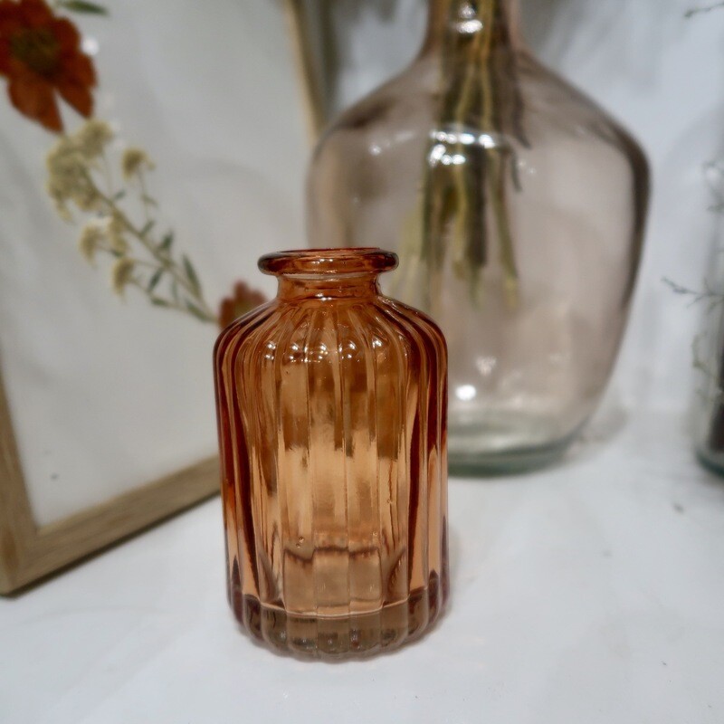 Vase orange clair stries