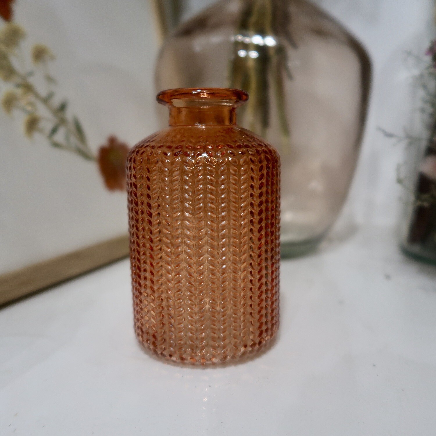 Vase orange clair chevrons