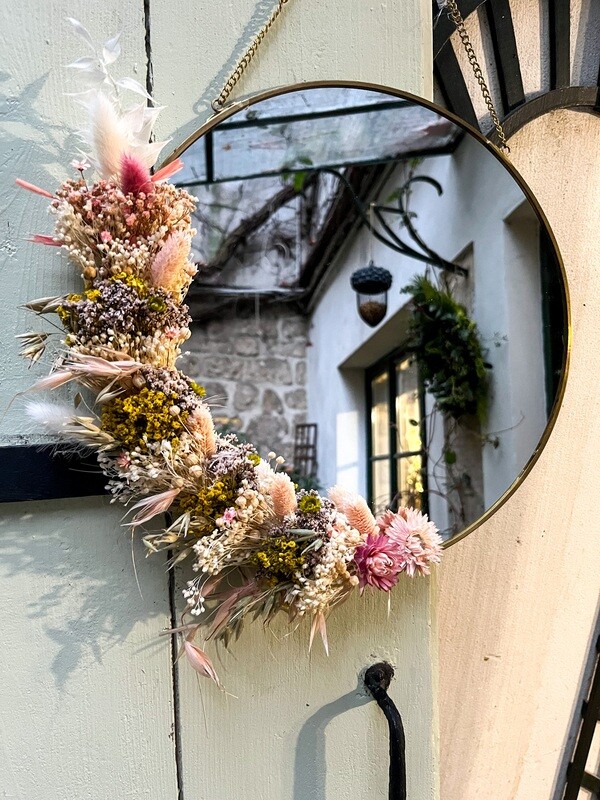 Miroir XL fleuri en laiton