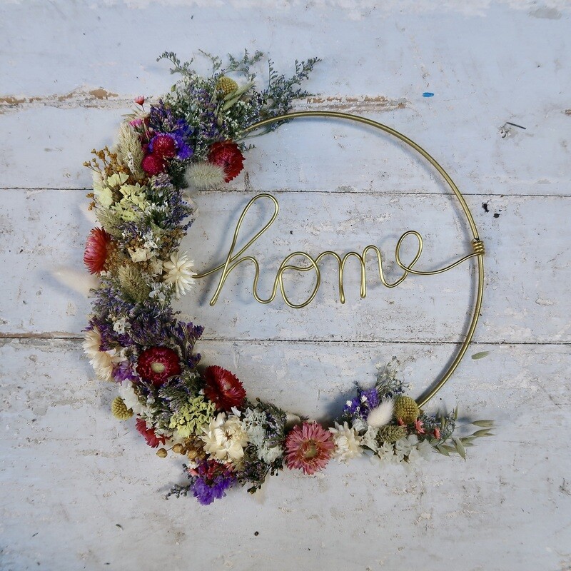 Couronne Home laiton et fleurs