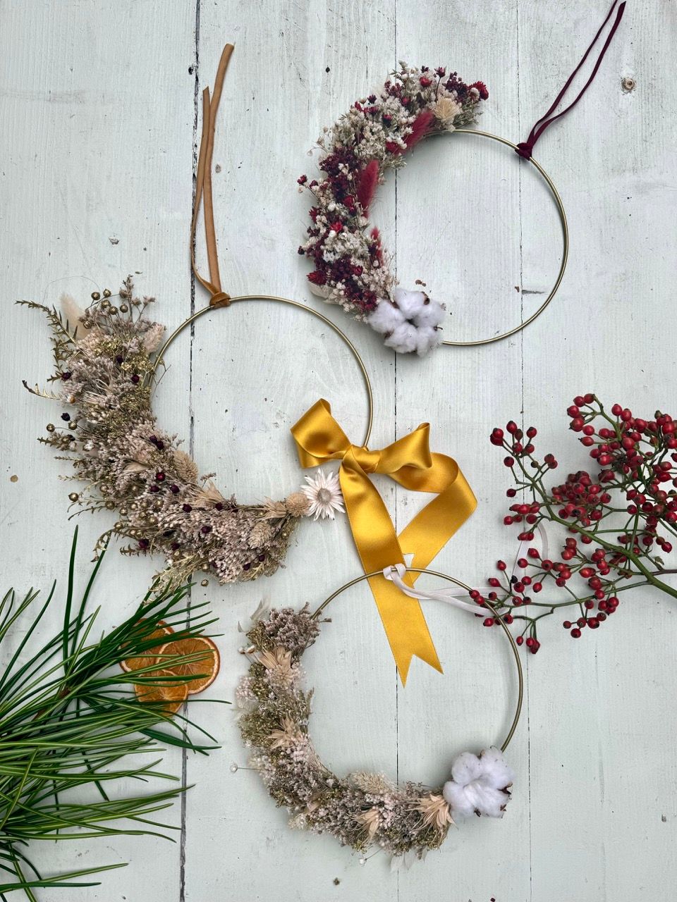 Atelier couronne de Noël en fleurs séchées 2h