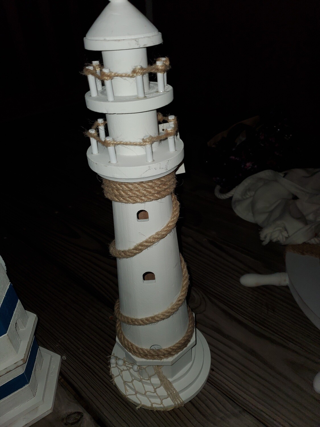 22 1/2 Lighthouse  White With Brown Rope