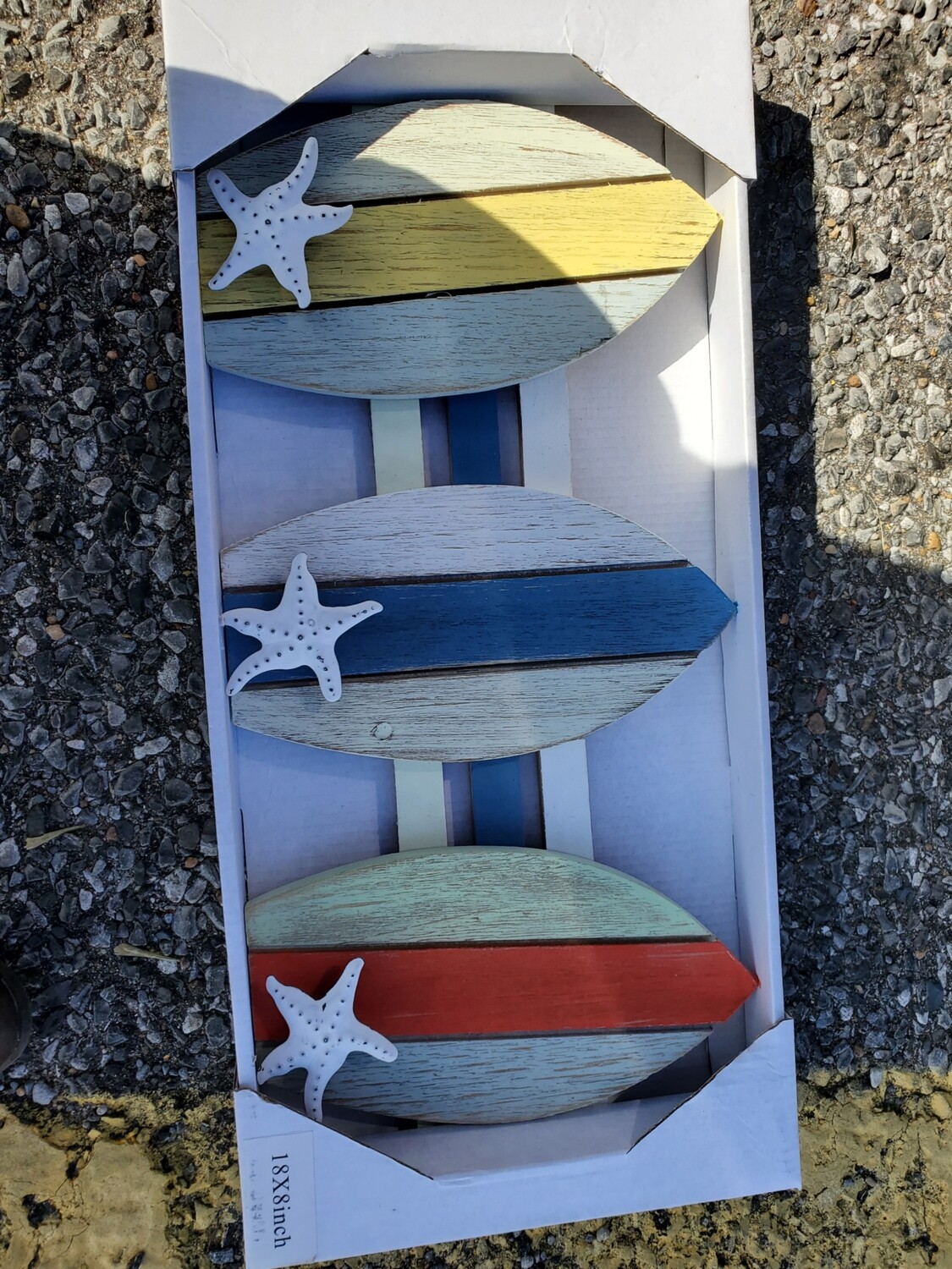 3 picture surfboards with starfish hooks