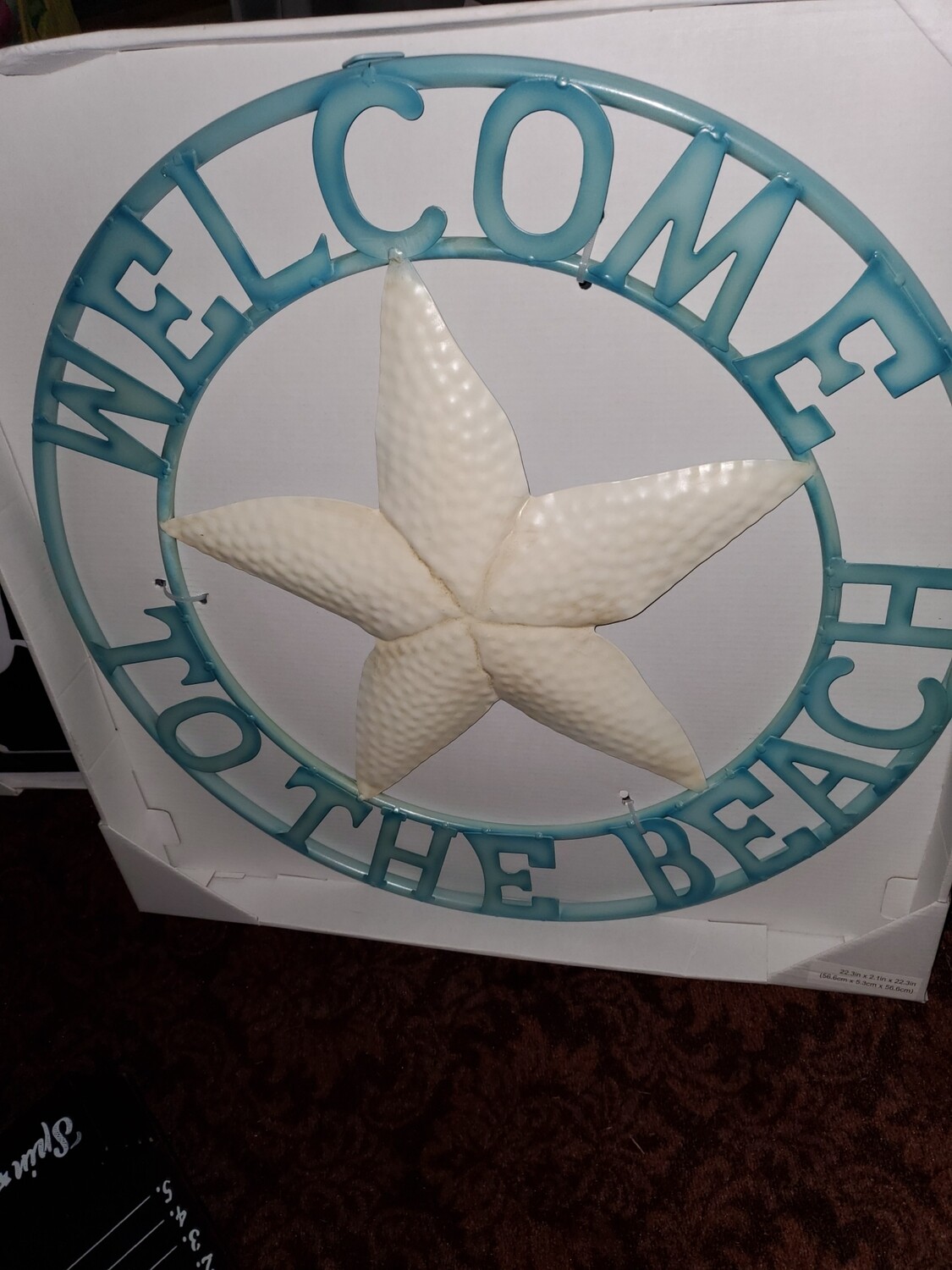 Welcome  to the beach metal sign