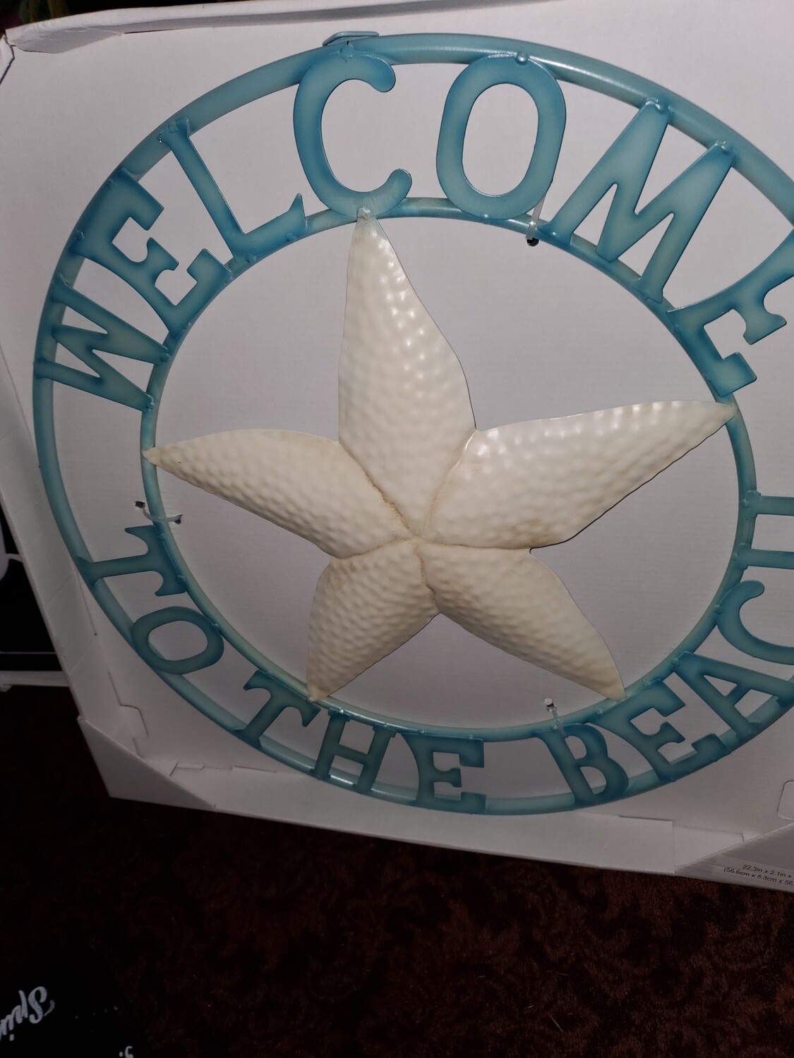 Welcome  to the beach metal sign
