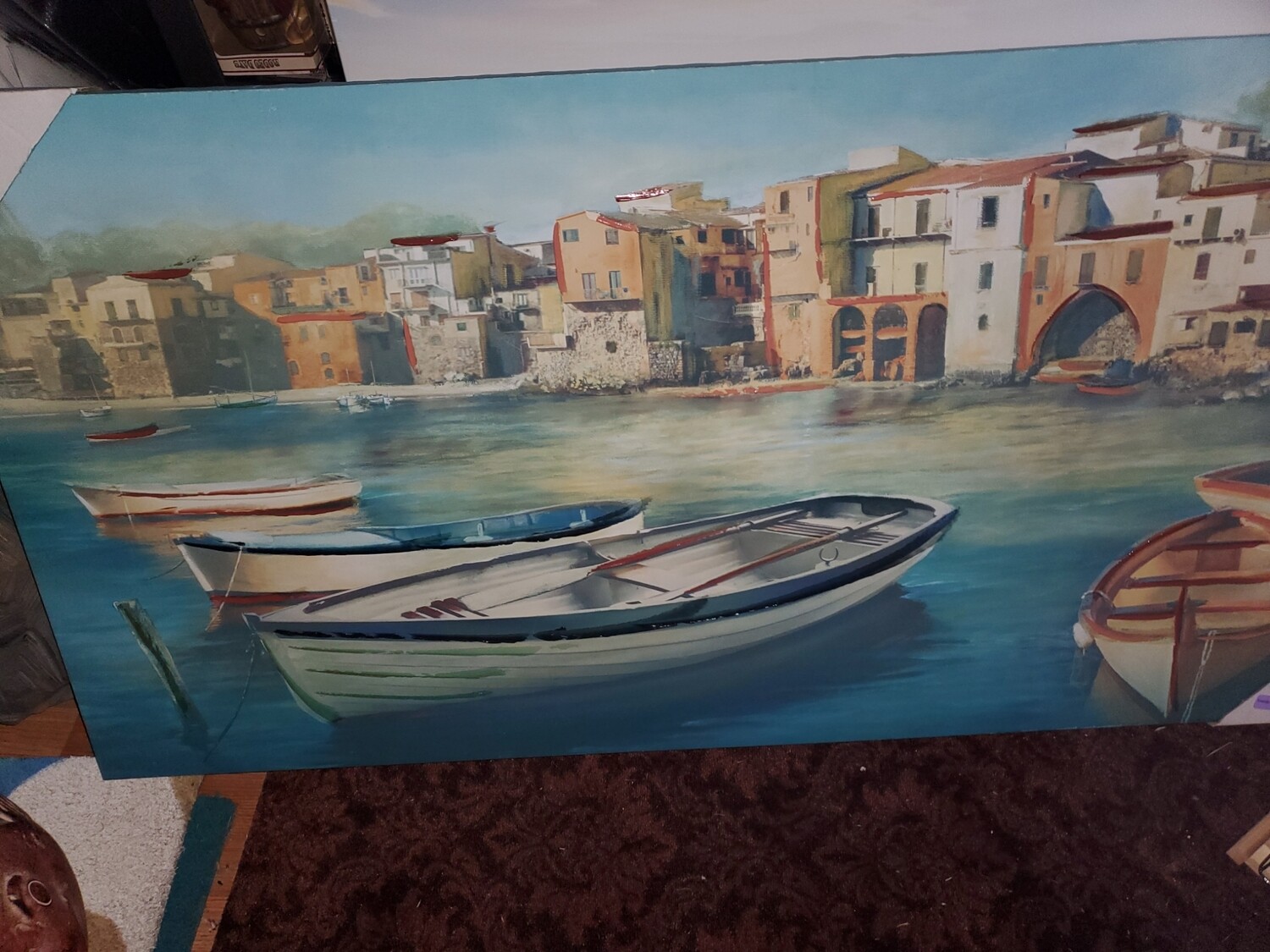 Beautiful  blue boat picture