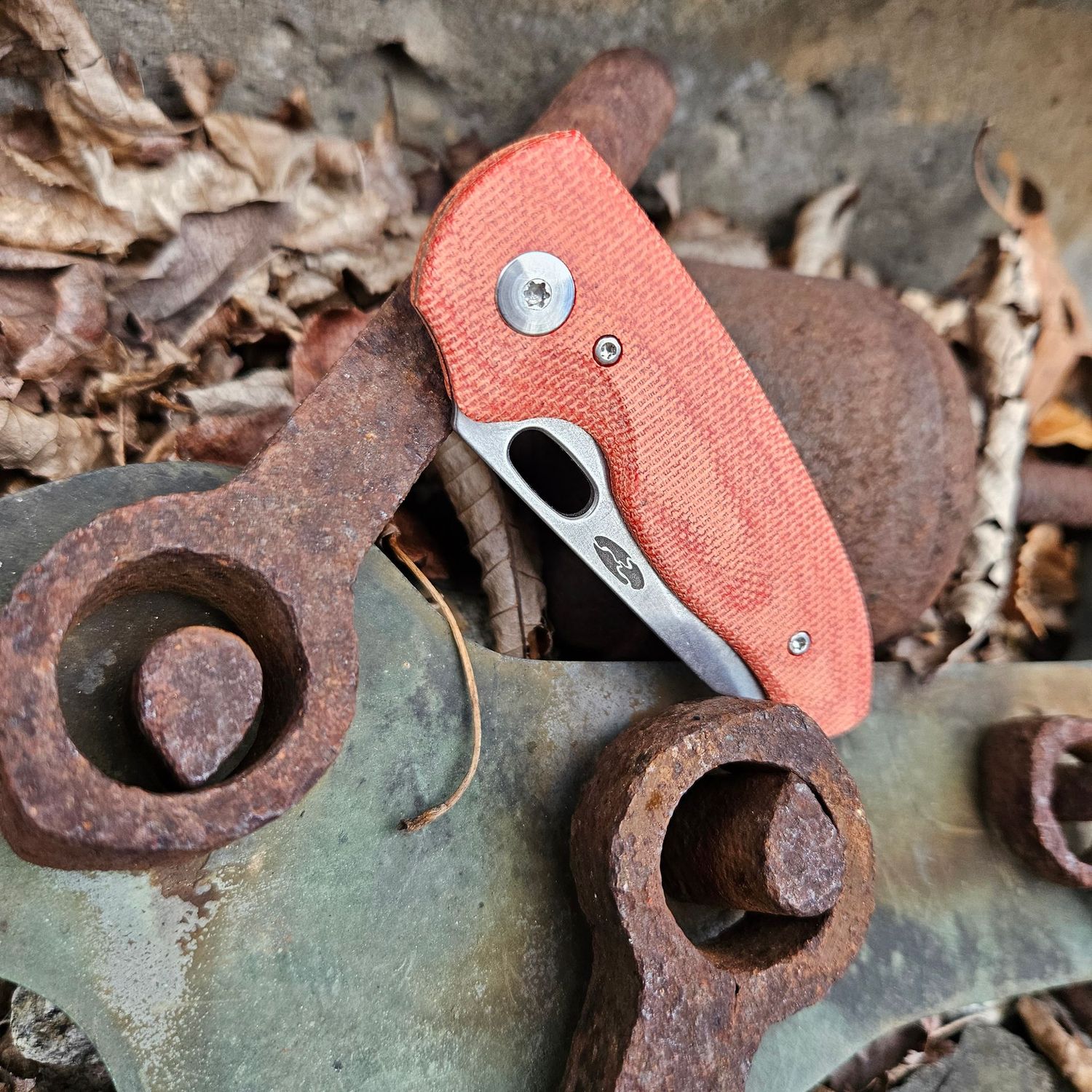 MICARTA - NERD Scale Sets - 3D Contoured, MICARTA NERD Scales: AUTUMN ORANGE Canvas 3D Contoured