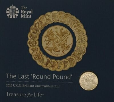 2016 Last round Pound Brilliant Uncirculated £1 coin
