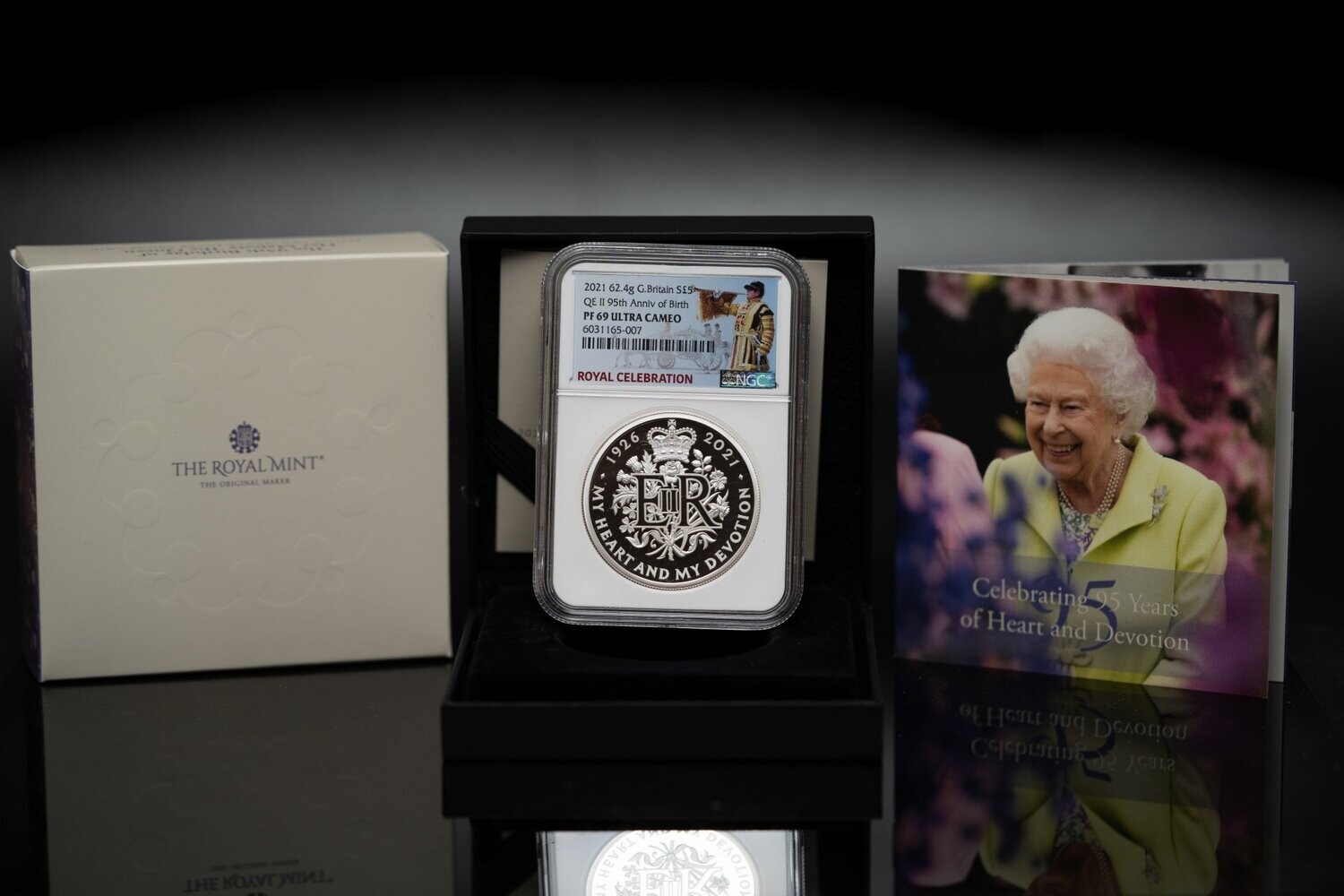 2021 Queen Elizabeth II 95th Birthday Two Ounce Silver Proof Coin Graded