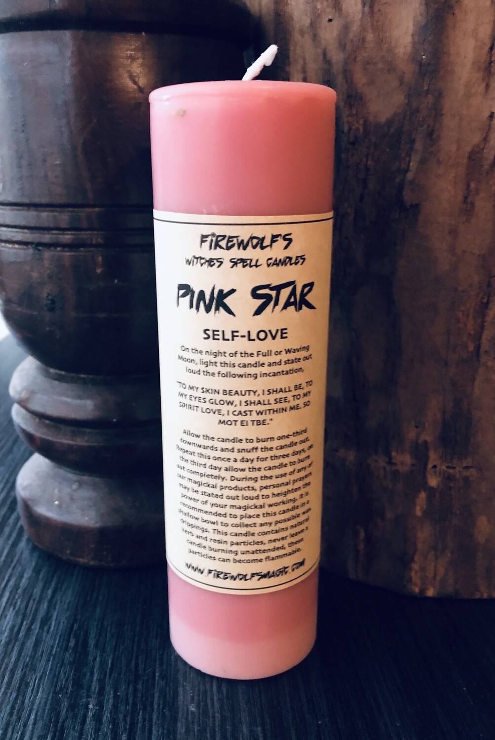 PINK STAR MAGICK Pillar Candle