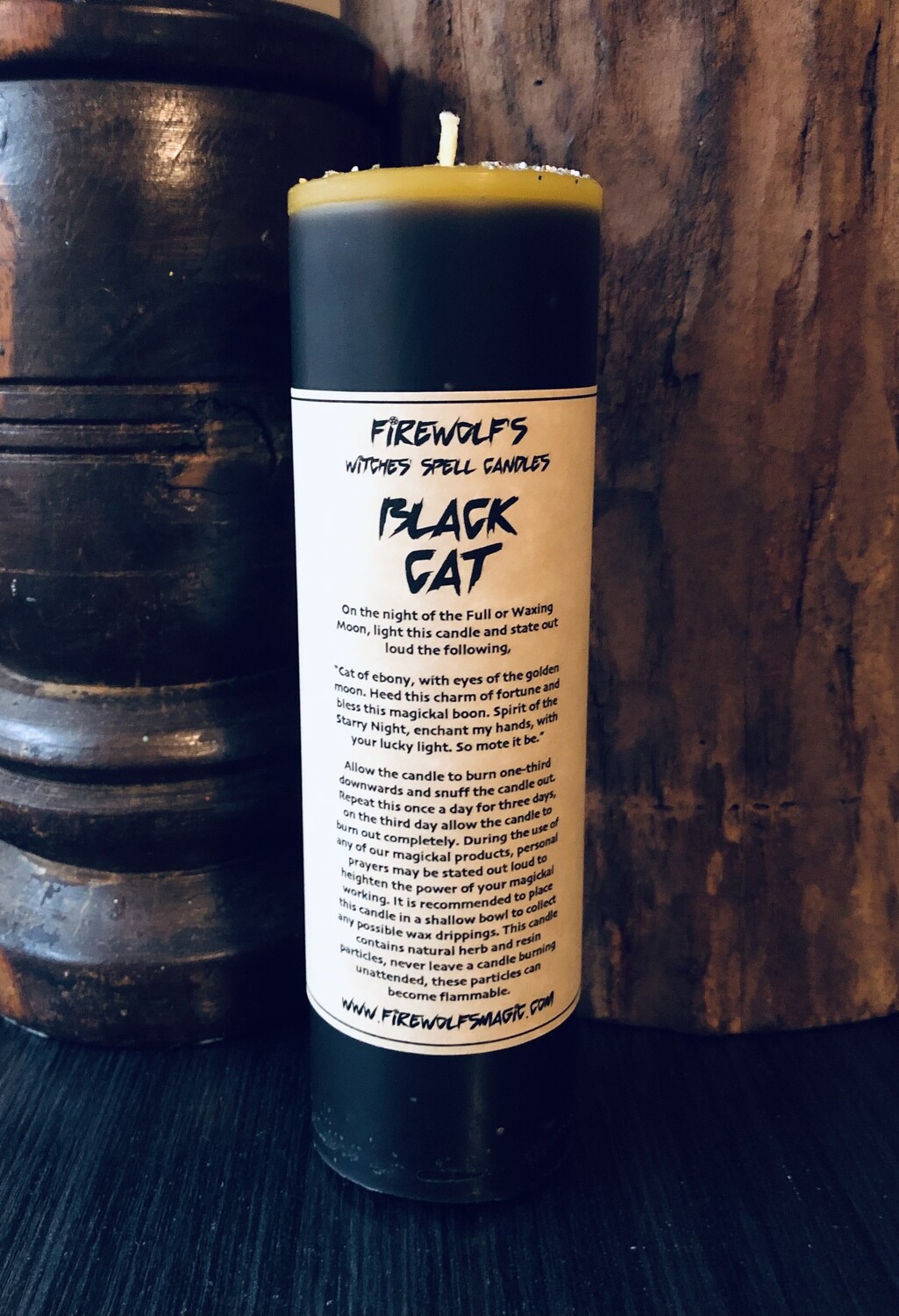 BLACK CAT MAGICK Pillar Candle