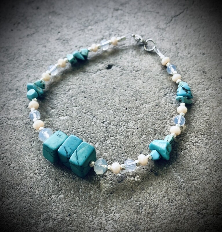 Turquoise, Howlite & Opalite Bracelet
