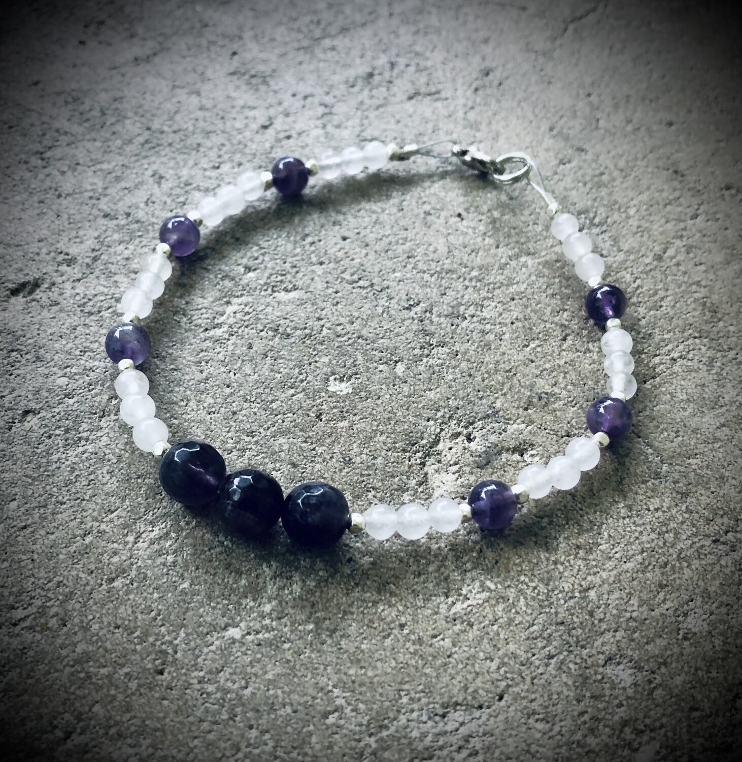 Amethyst & Moonstone Gemstone Bracelet