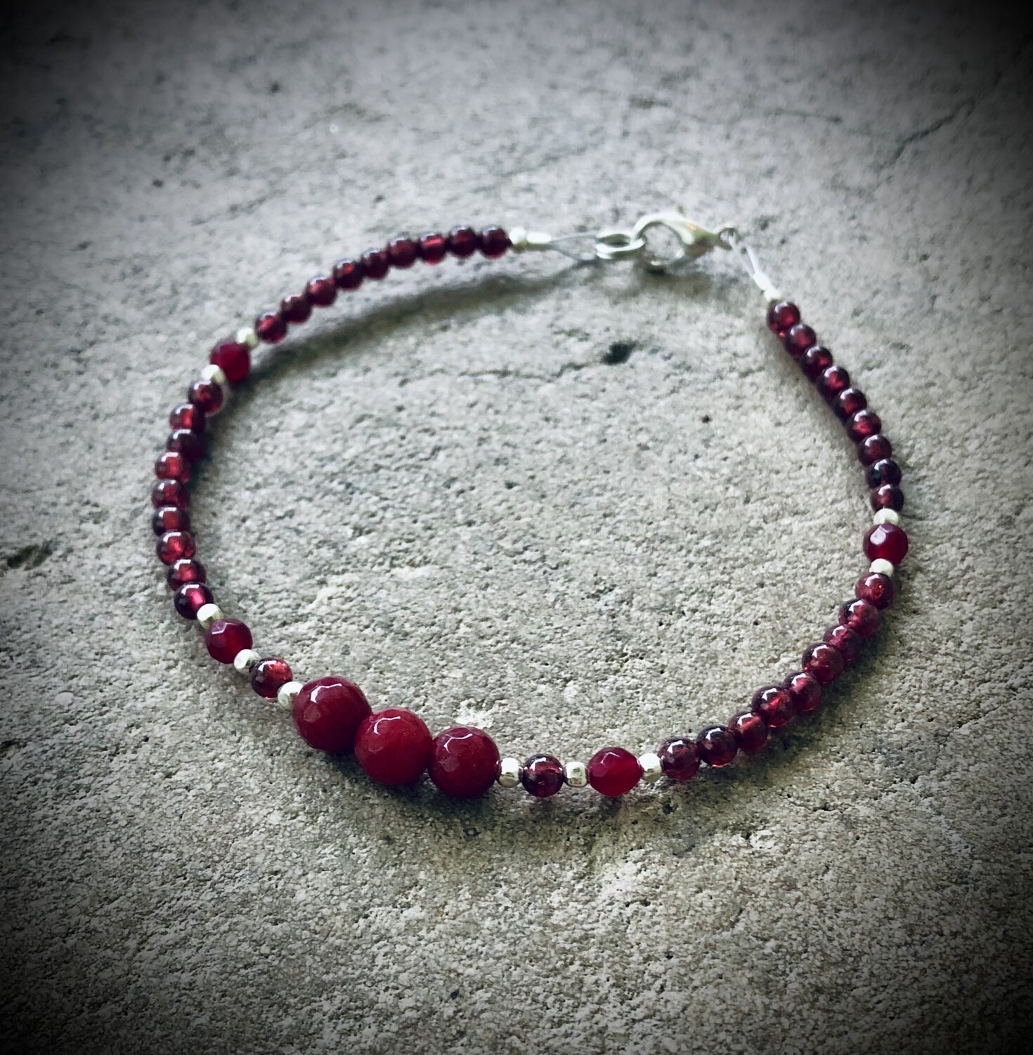 Garnet & Ruby Gemstone Bracelet