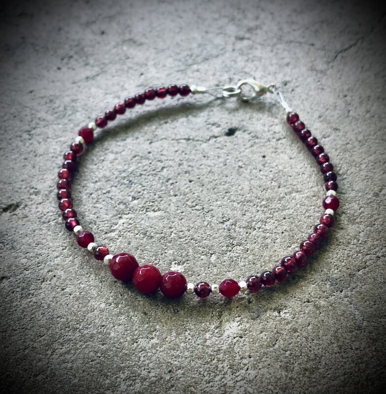 Garnet & Ruby Gemstone Bracelet
