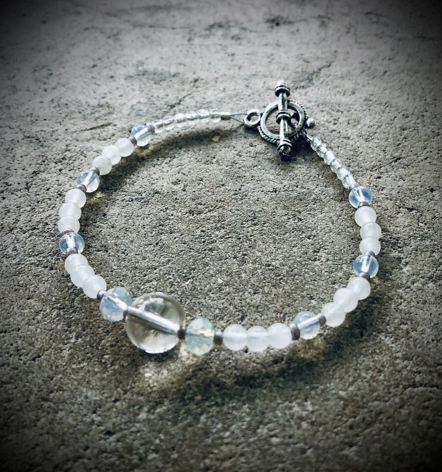 Quartz Crystal, Opalite & Moonstone Bracelet