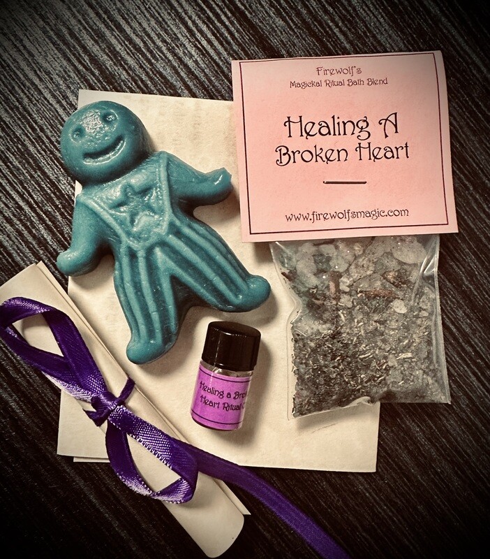 HEALING A BROKEN HEART Wax Poppet Ritual Kit