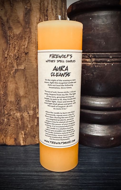 AURA CLEANSE MAGICK Pillar Candle